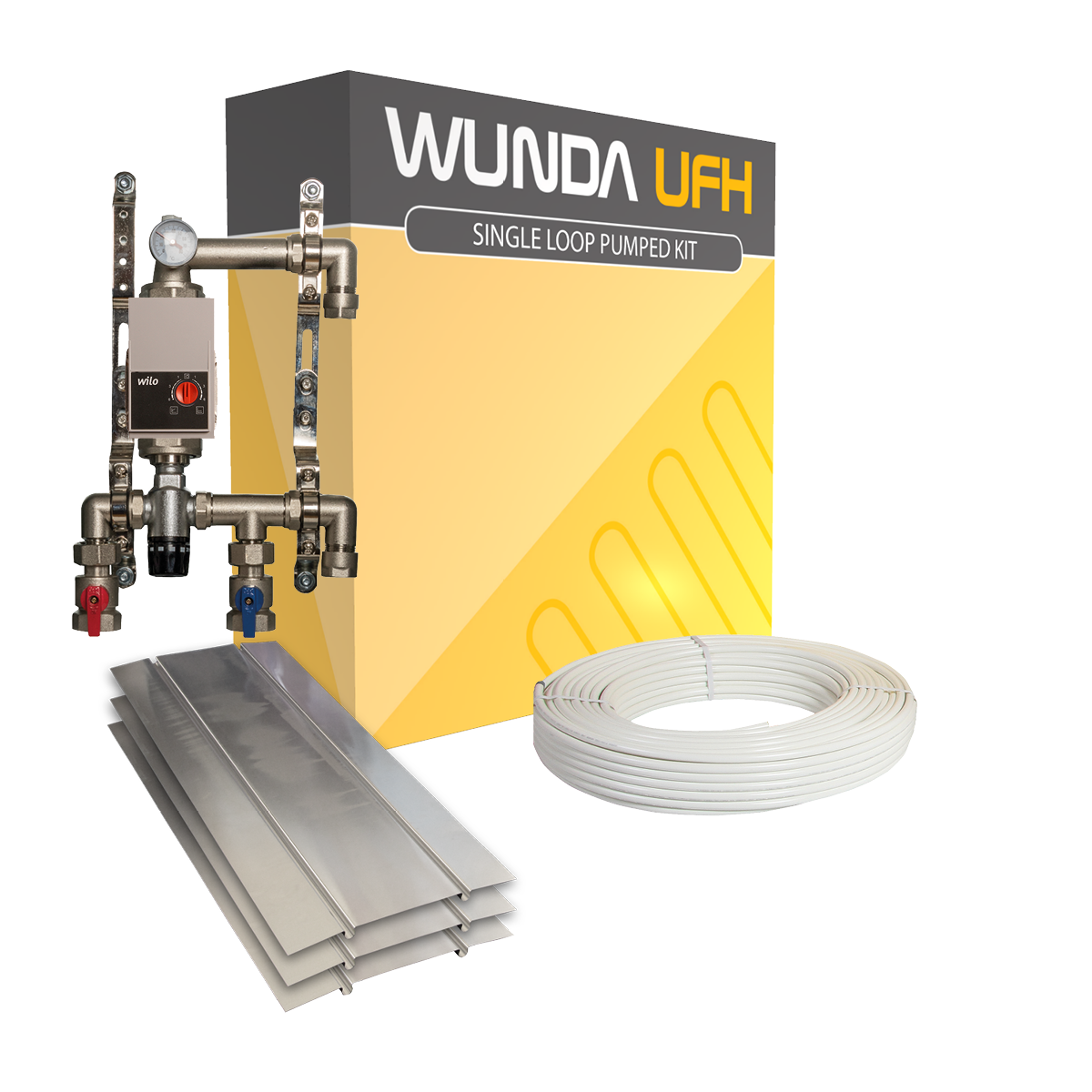Small Area Spreader Plate (2 x Channel) Joist Heating Kit covers up to 24m² (Wilo Pump)