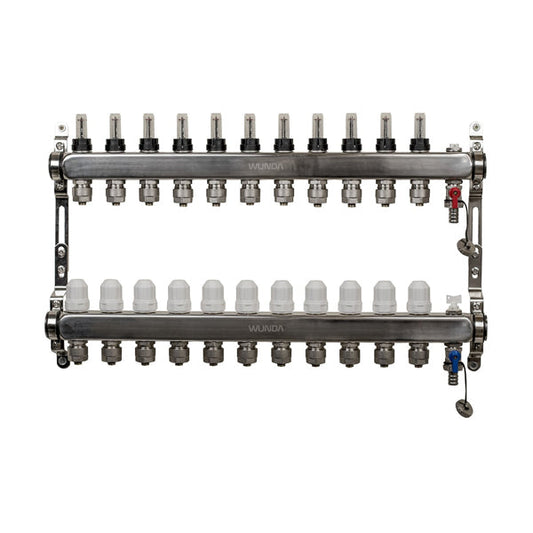 11 Port Premium Stainless Steel Underfloor Heating Manifold