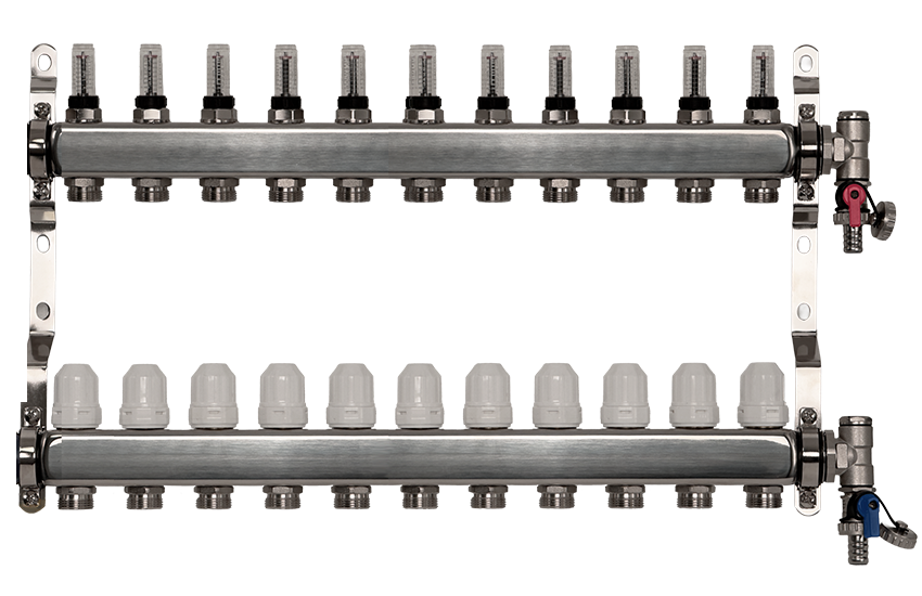 11 Port Premium Stainless Steel Underfloor Heating Manifold