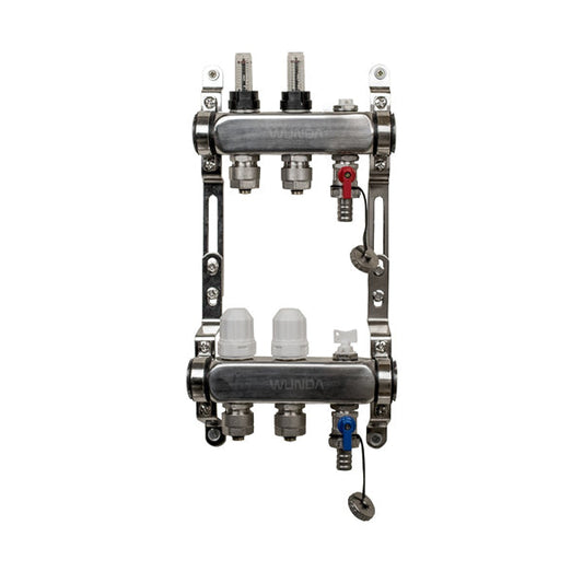 2 Port Premium Stainless Steel Underfloor Heating Manifold
