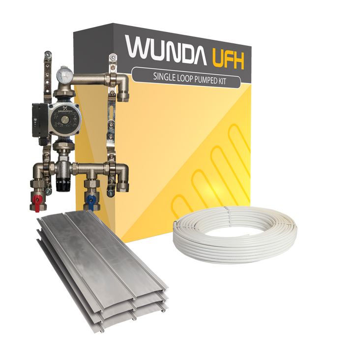 Small Area Spreader Plate (3 x Channel) Joist Heating Kit covers up to 18m² (Grundfos Pump)